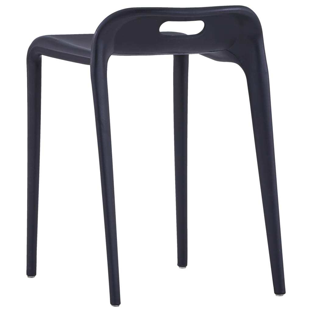 vidaXL Stackable Stools 4 pcs Black Plastic