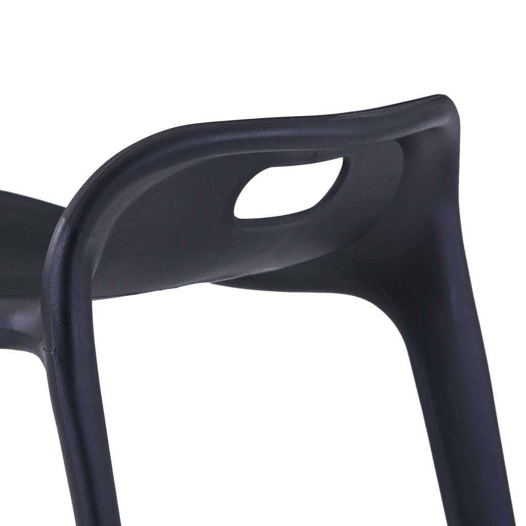 vidaXL Stackable Stools 4 pcs Black Plastic