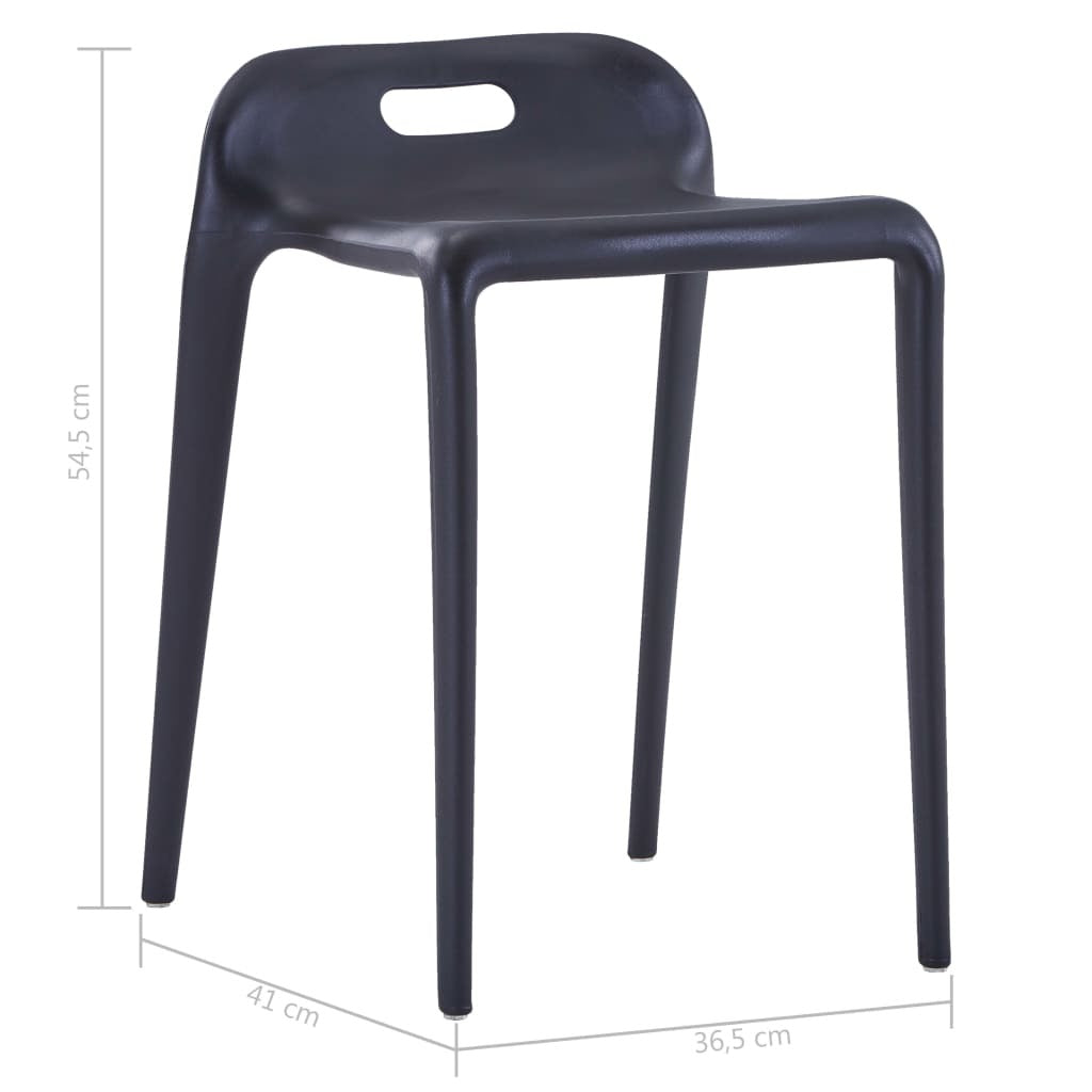 vidaXL Stackable Stools 4 pcs Black Plastic