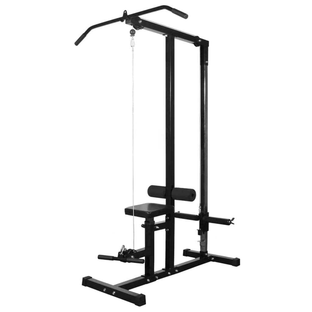 vidaXL Power Tower with Barbell and Dumbbell Set 60.5 kg