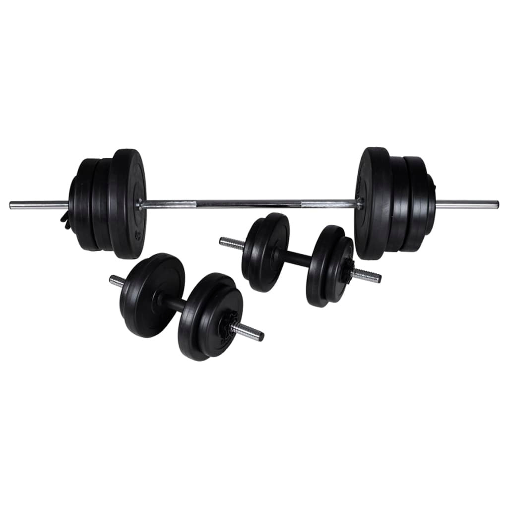 vidaXL Power Tower with Barbell and Dumbbell Set 60.5 kg