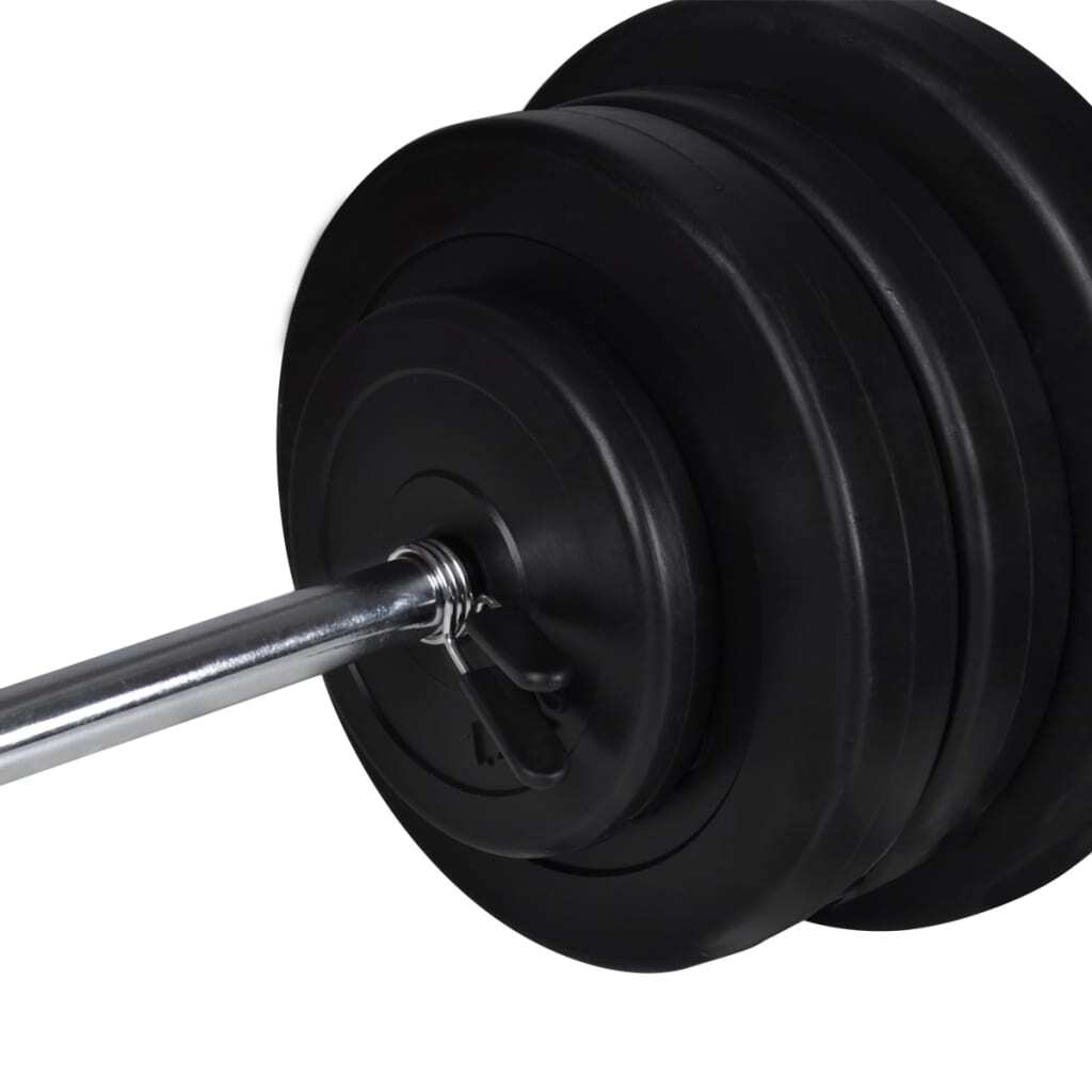 vidaXL Power Tower with Barbell and Dumbbell Set 60.5 kg