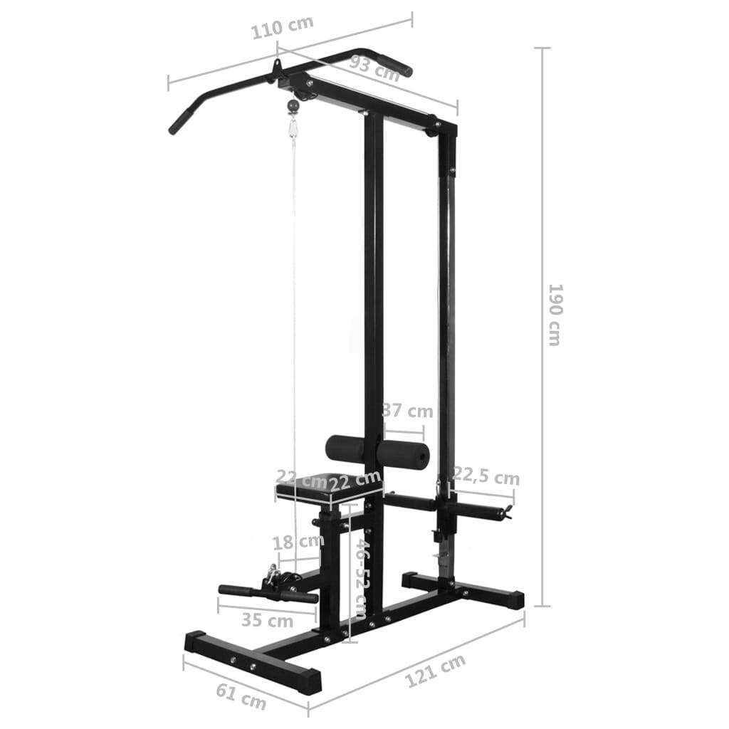 vidaXL Power Tower with Barbell and Dumbbell Set 30.5 kg