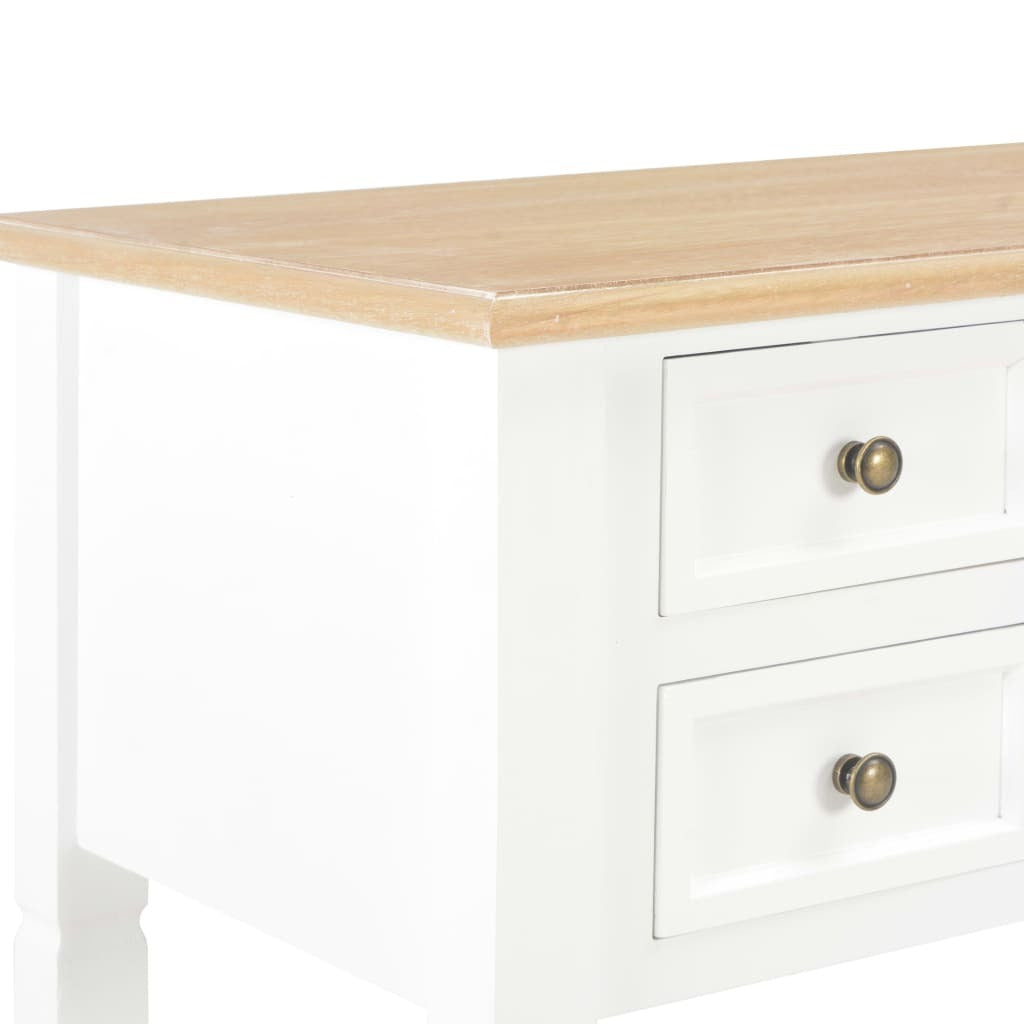 Writing Desk White 109.5x45x77.5 cm Wood