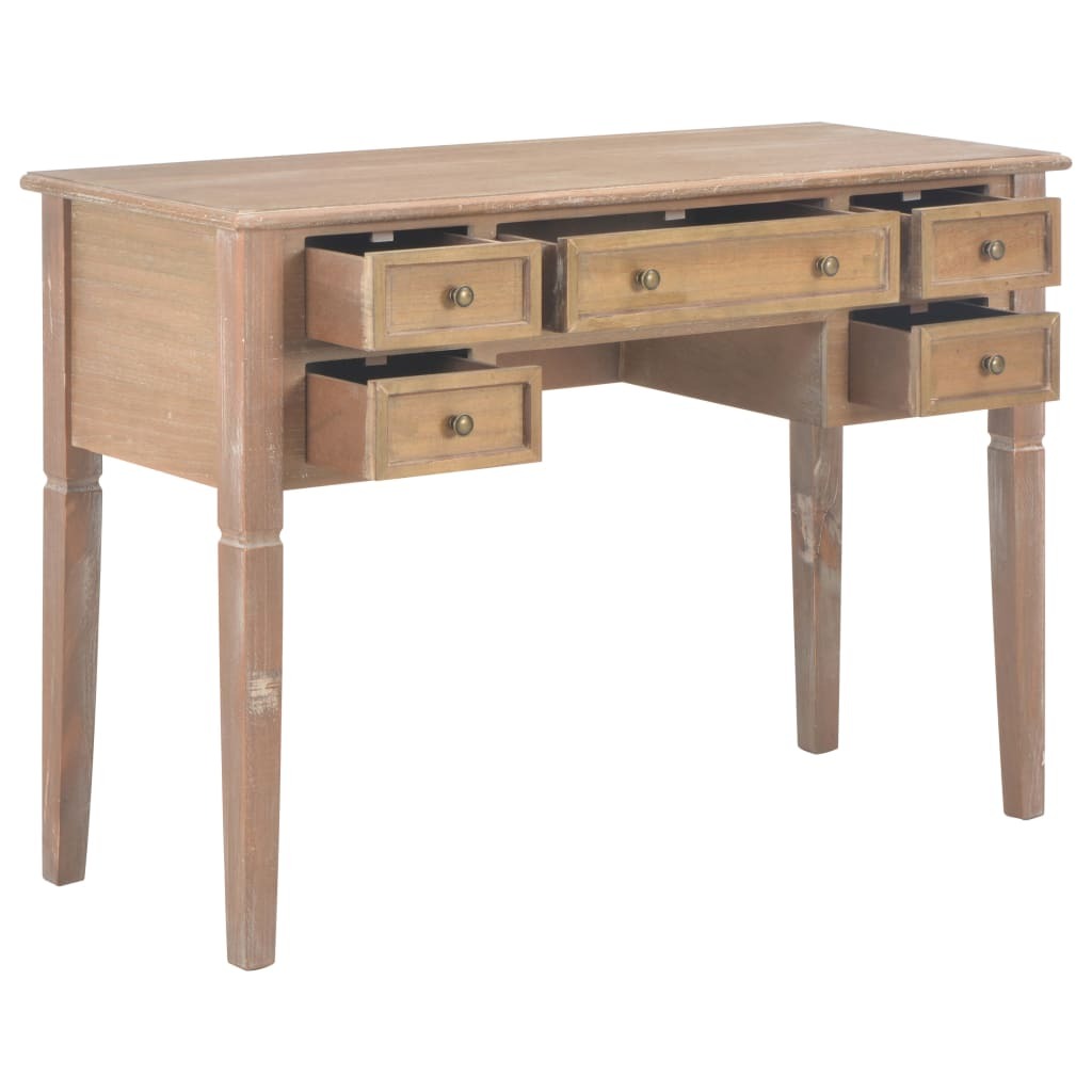 Writing Desk Brown 109.5x45x77.5 cm Wood