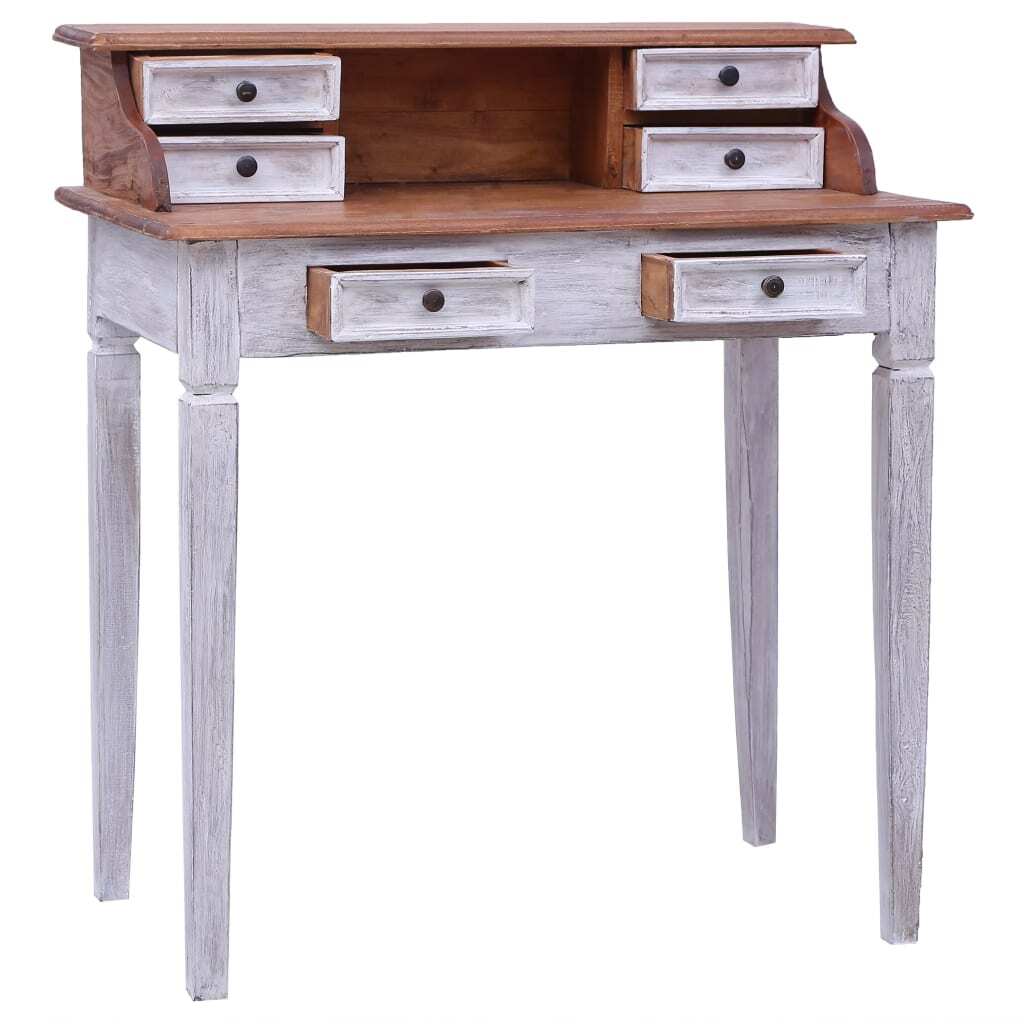 Writing Desk with Drawers 90x50x101 cm Solid Mahogany Wood