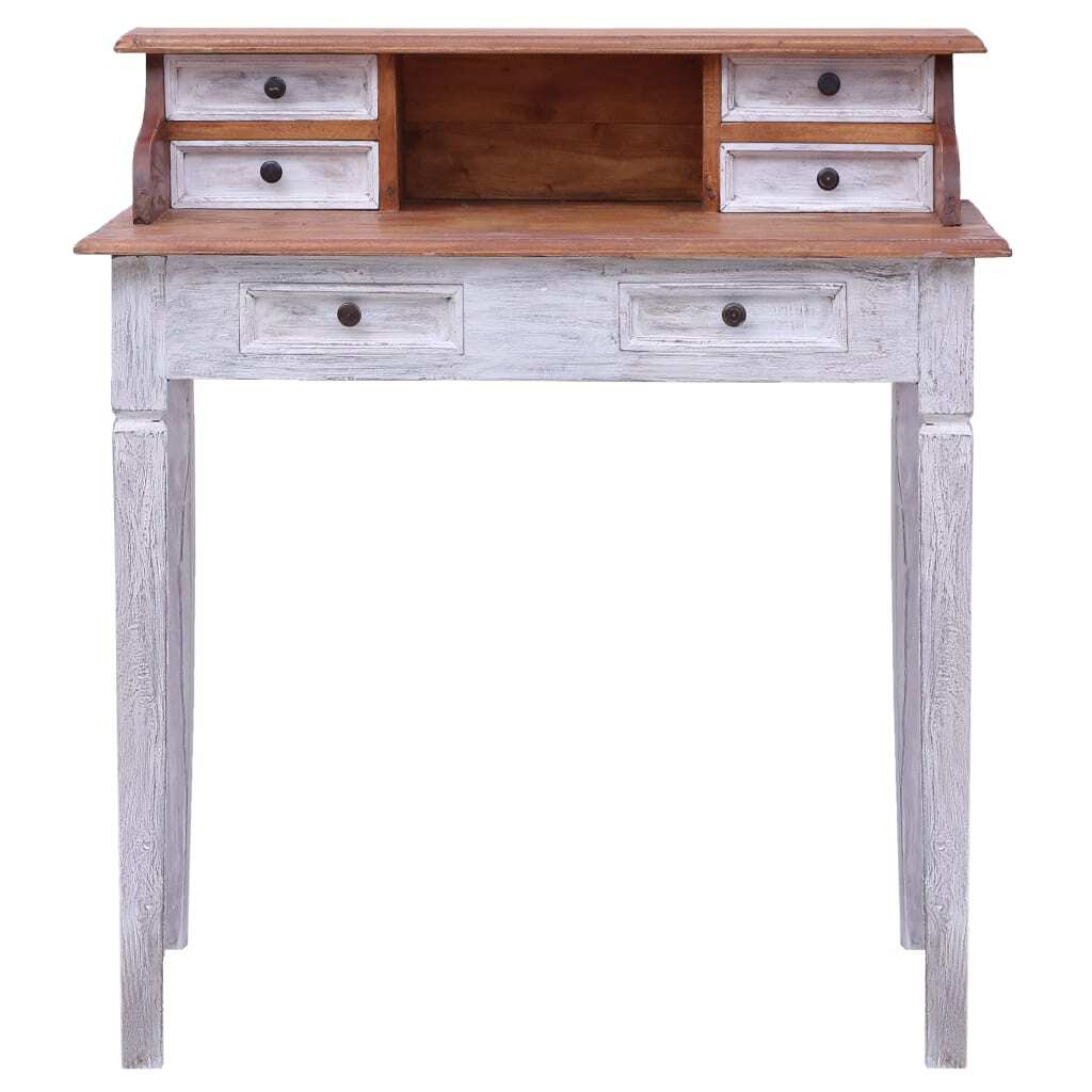 Writing Desk with Drawers 90x50x101 cm Solid Mahogany Wood