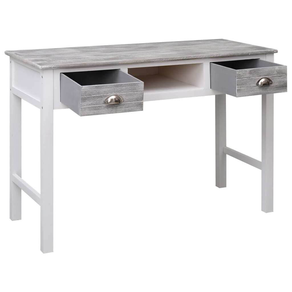 vidaXL Writing Desk Grey 110x45x76 cm Wood