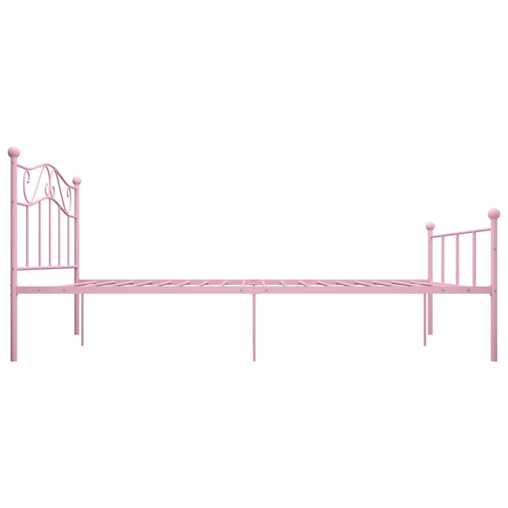 284539 vidaXL Bed Frame without Mattress Pink Metal 120x200 cm