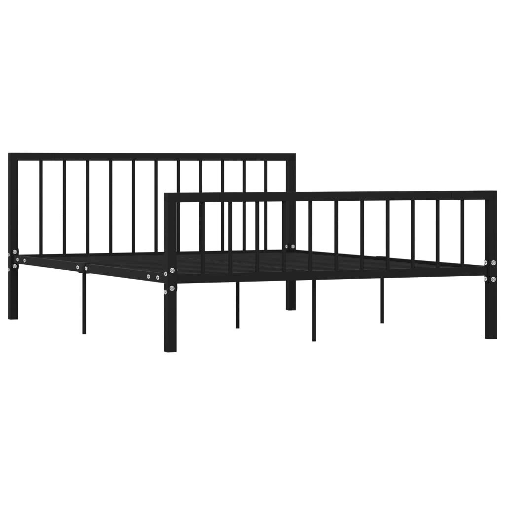 284572 vidaXL Bed Frame without Mattress Black Metal 160x200 cm