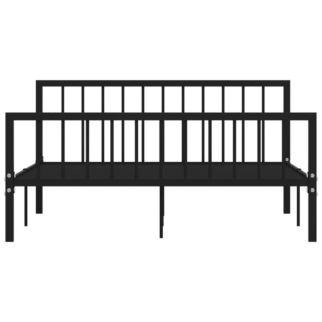 284572 vidaXL Bed Frame without Mattress Black Metal 160x200 cm