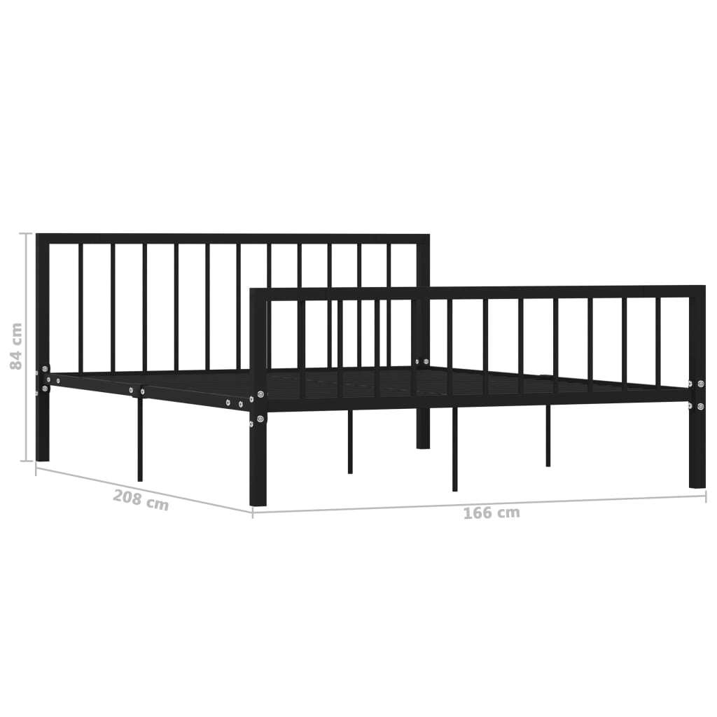 284572 vidaXL Bed Frame without Mattress Black Metal 160x200 cm