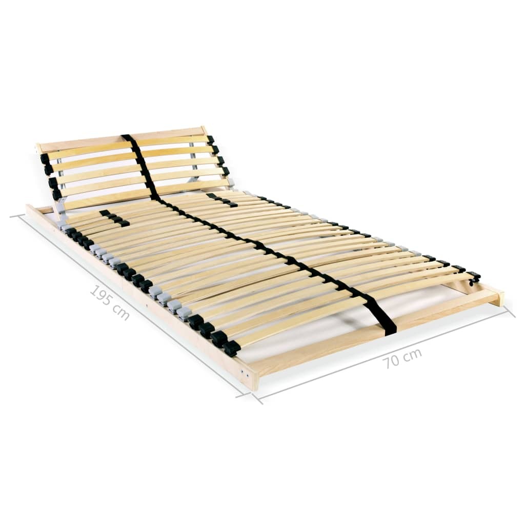 vidaXL Slatted Bed Bases without Mattress 2 pcs with 28 Slats 70x200 cm