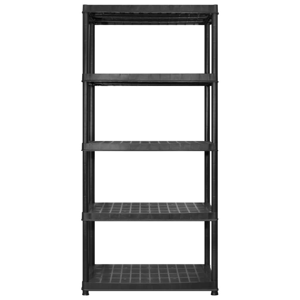 vidaXL Storage Shelf 5-Tier Black 274.5x45.7x185 cm Plastic