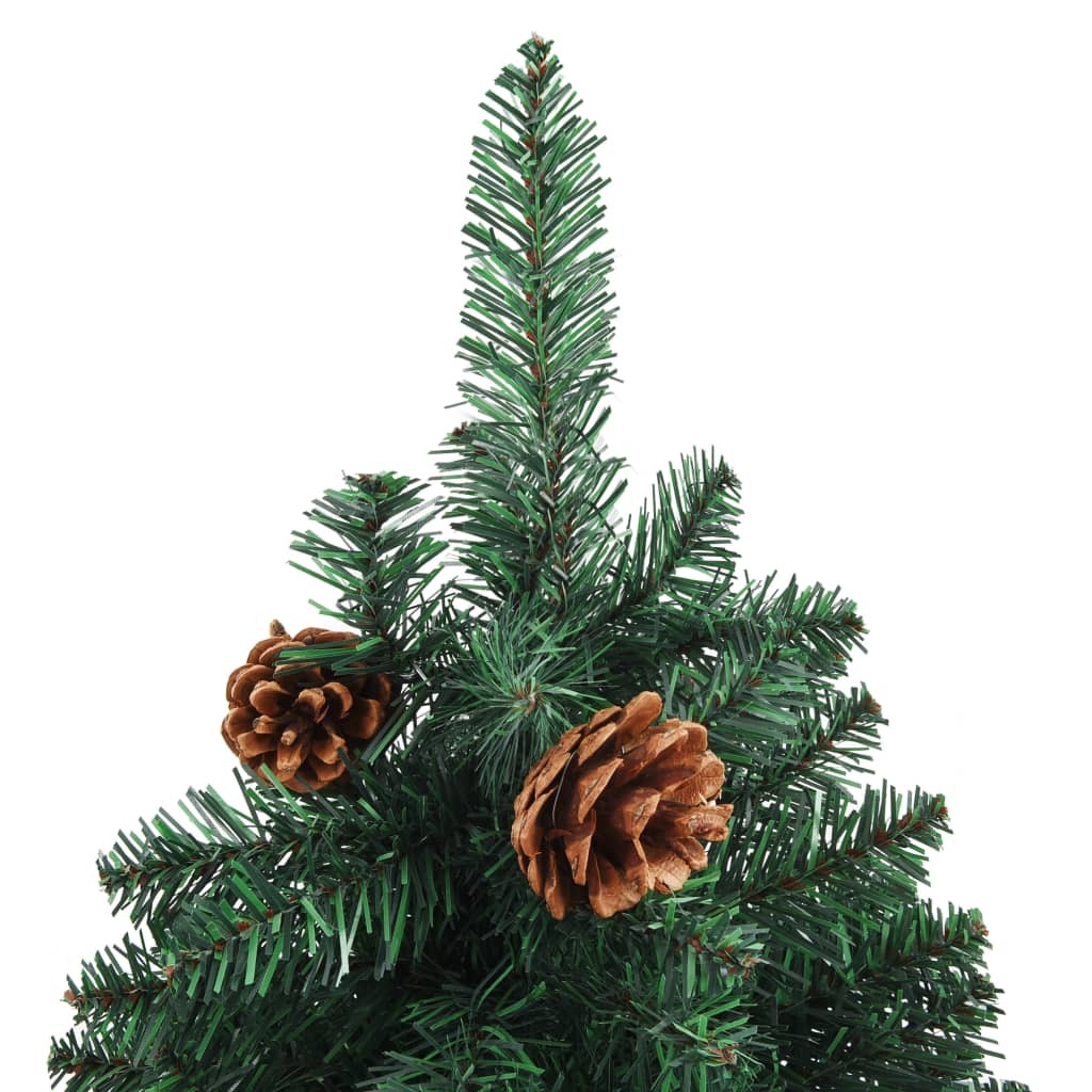 vidaXL Slim Pre-lit Christmas Tree with Ball Set Green 180 cm