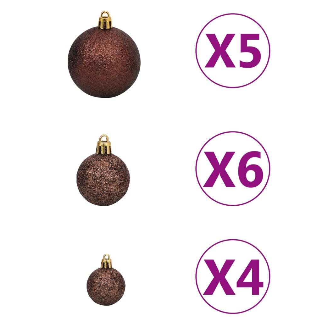 vidaXL Slim Pre-lit Christmas Tree with Ball Set Green 180 cm