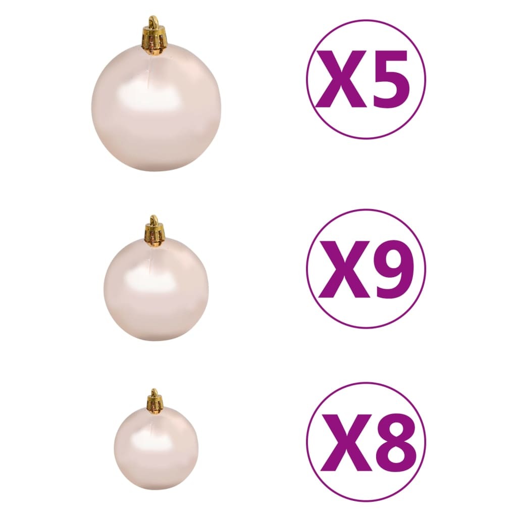 vidaXL Slim Pre-lit Christmas Tree with Ball Set Green 210 cm PVC