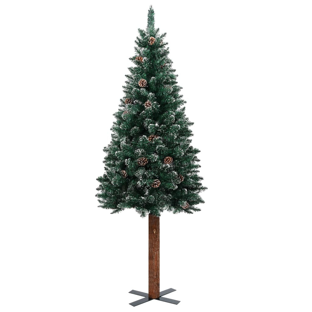 vidaXL Slim Pre-lit Christmas Tree with Ball Set Green 150 cm