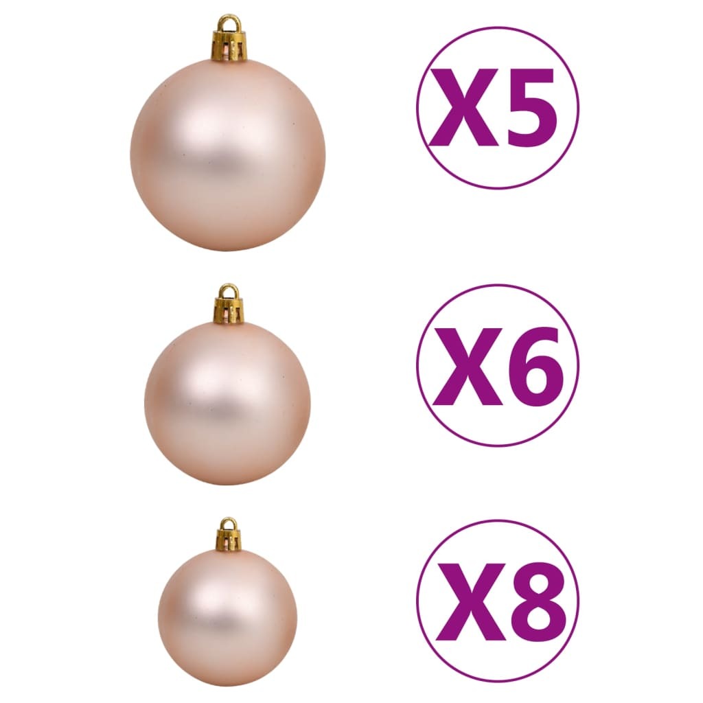 vidaXL Slim Pre-lit Christmas Tree with Ball Set Green 150 cm