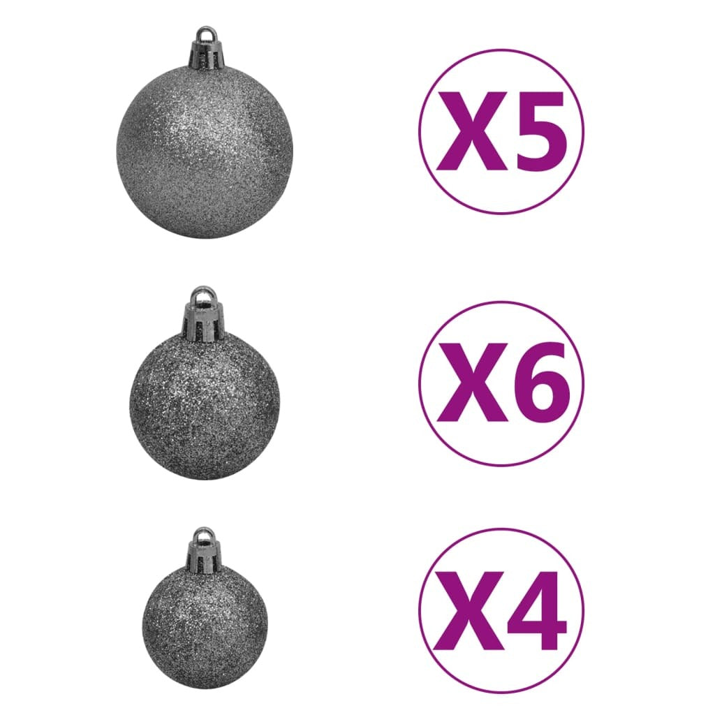 vidaXL Slim Artificial Pre-lit Christmas Tree with Ball Set Green 120cm