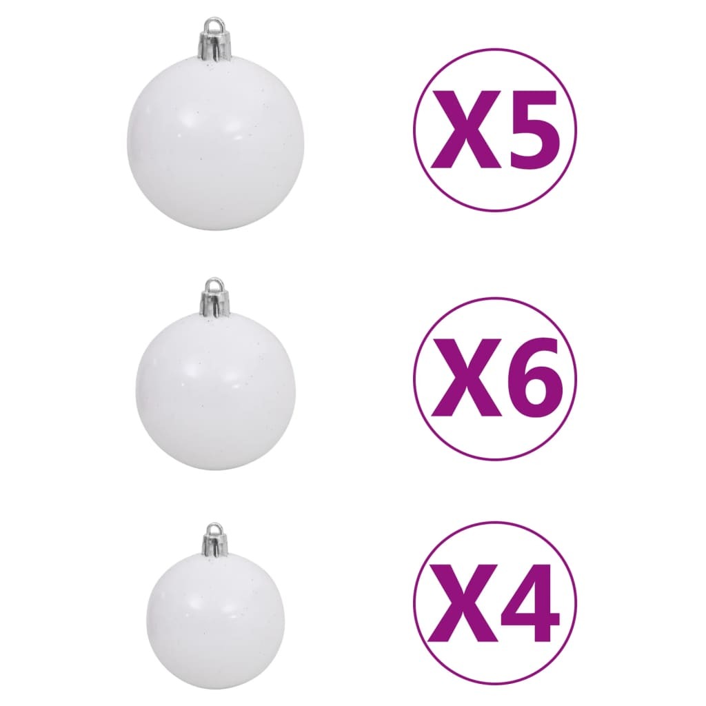 vidaXL Slim Artificial Pre-lit Christmas Tree with Ball Set Green 120cm