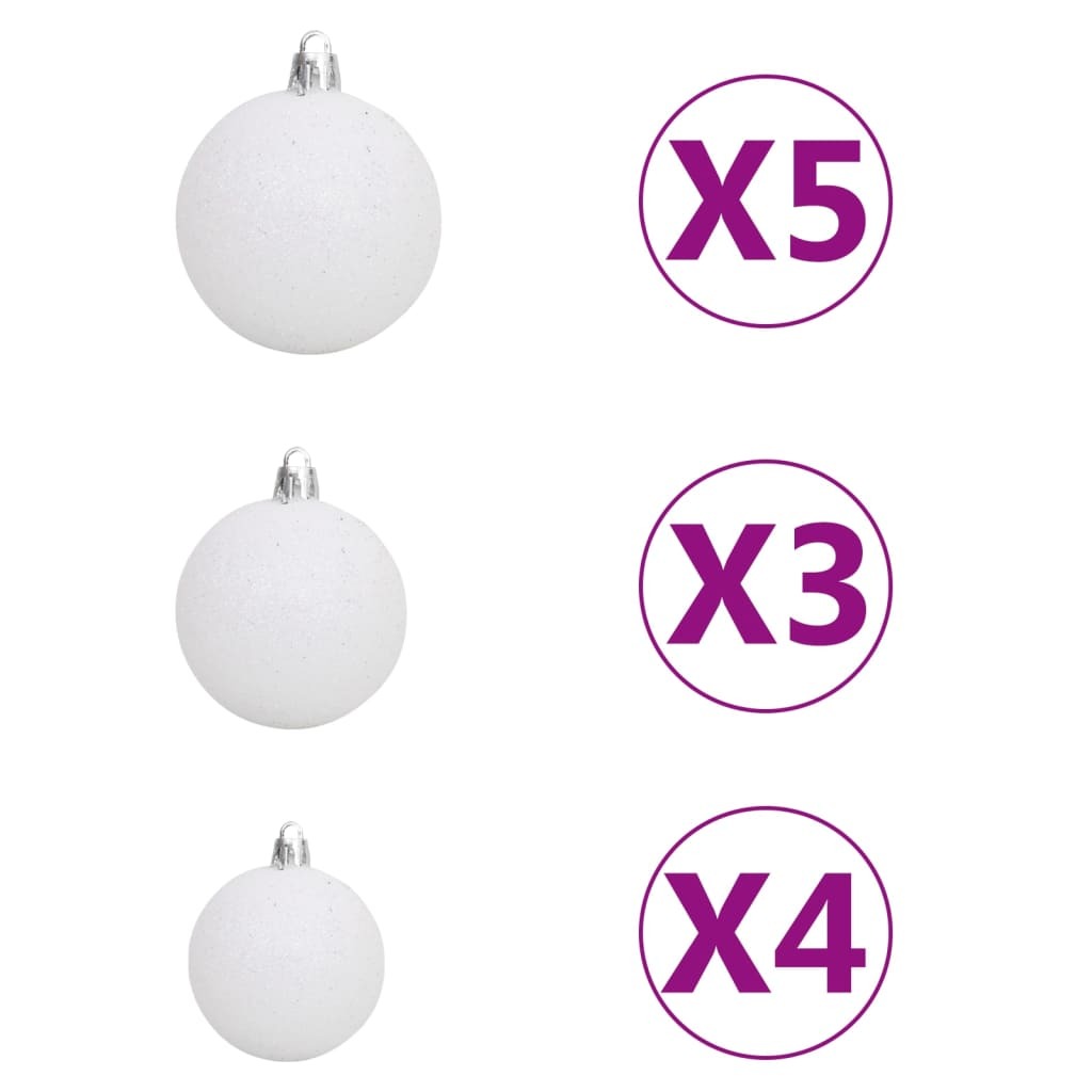 vidaXL Slim Artificial Pre-lit Christmas Tree with Ball Set Green 210 cm