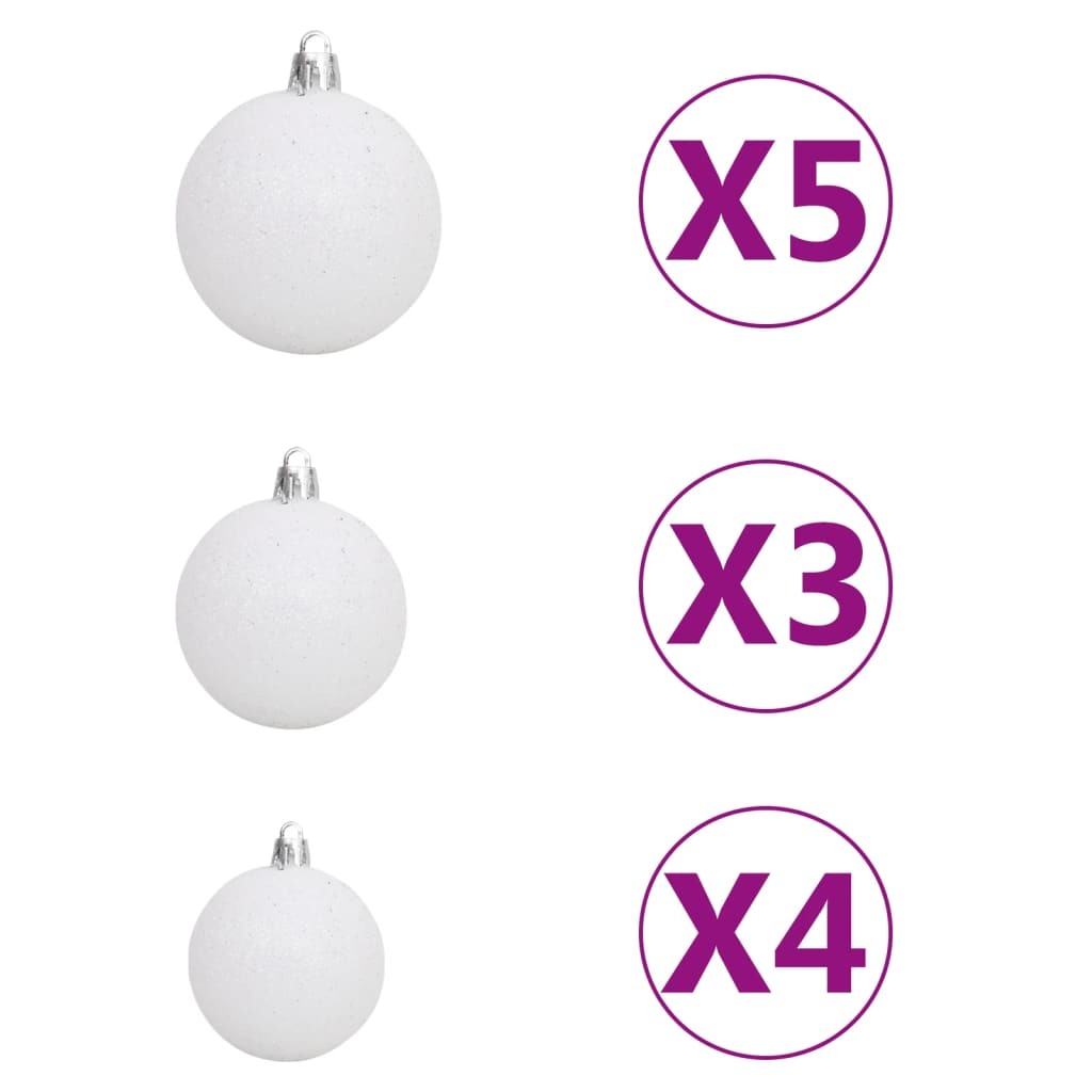 vidaXL Slim Pre-lit Christmas Tree with Ball Set Green 210 cm PVC