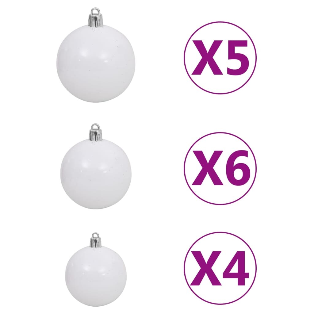 vidaXL Slim Pre-lit Christmas Tree with Ball Set Green 210 cm PVC