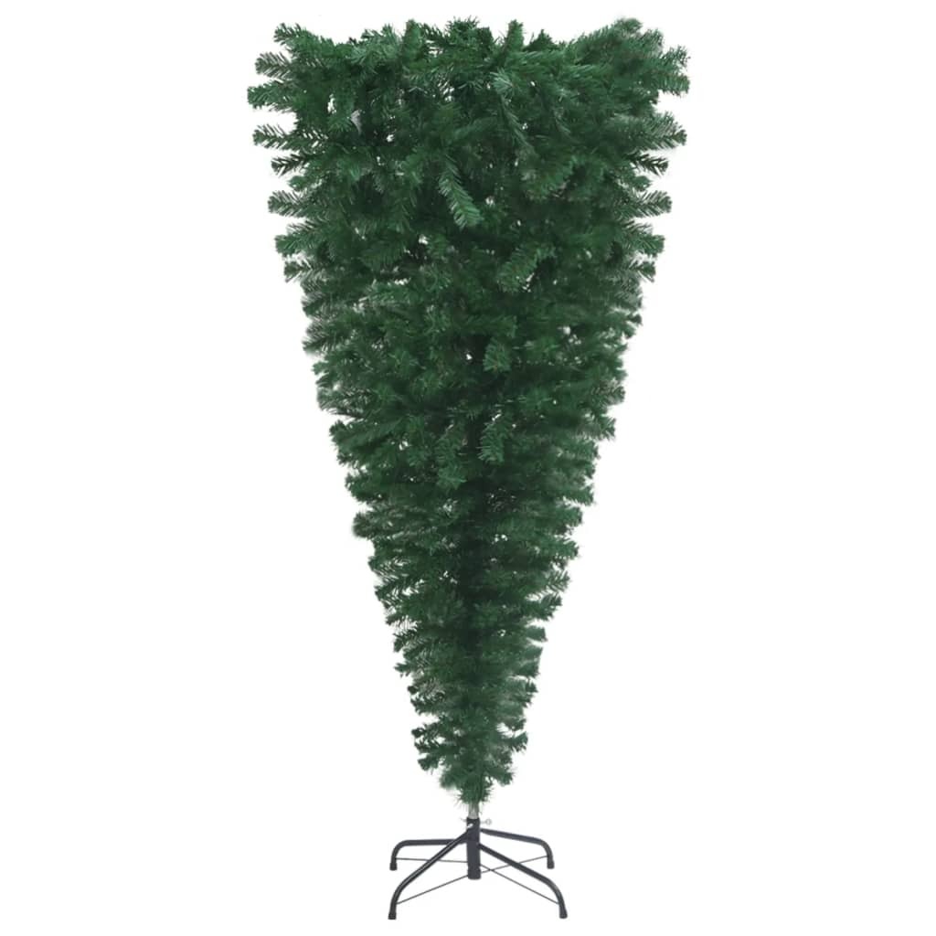 vidaXL Upside-down Artificial Pre-lit Christmas Tree with Ball Set 180 cm