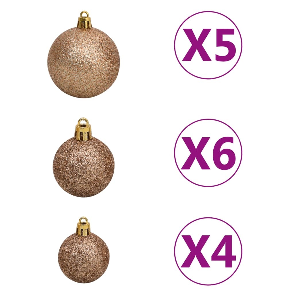 vidaXL Upside-down Artificial Pre-lit Christmas Tree with Ball Set 180 cm