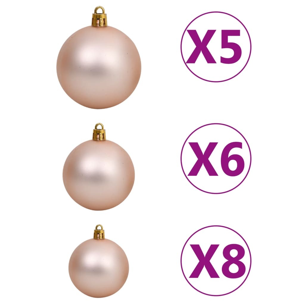 vidaXL Upside-down Artificial Pre-lit Christmas Tree with Ball Set 180 cm