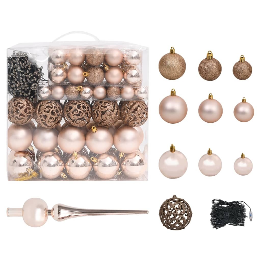 vidaXL Upside-down Artificial Pre-lit Christmas Tree with Ball Set 210 cm