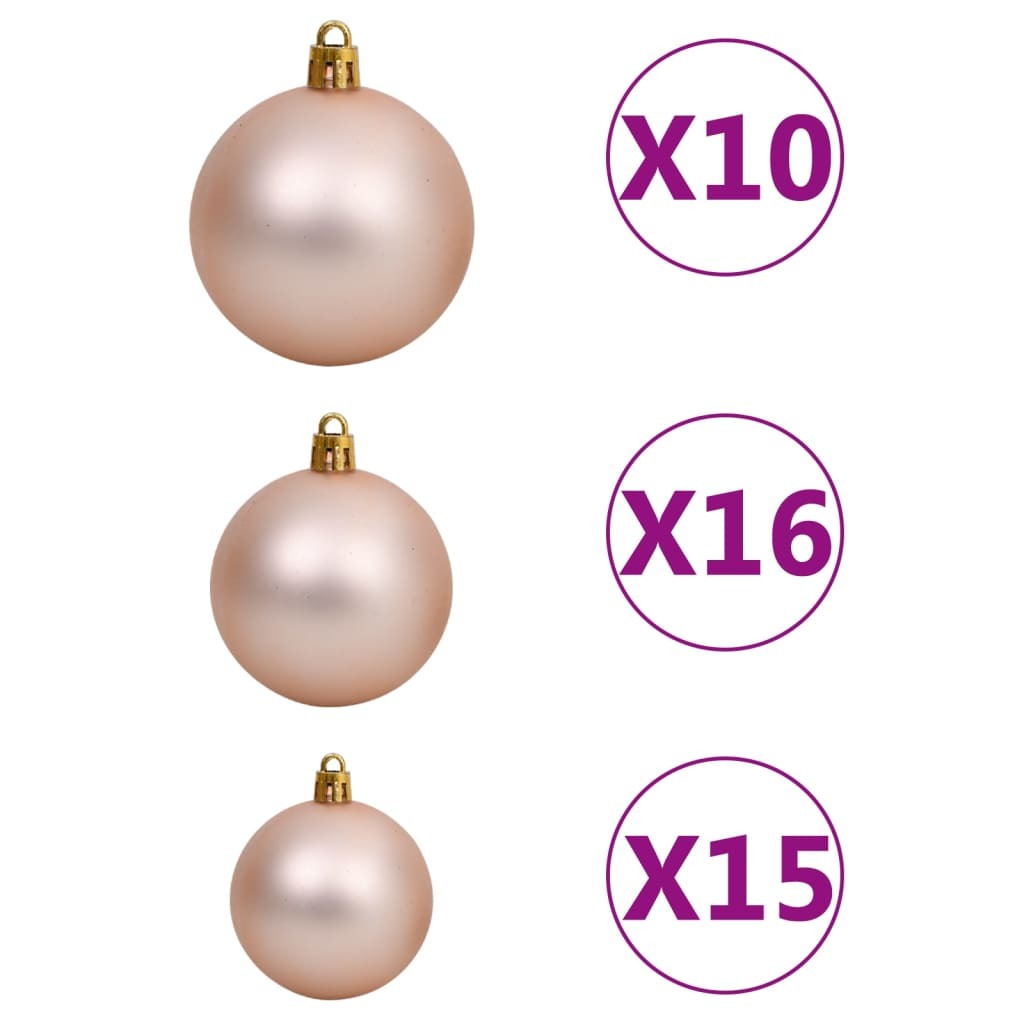 vidaXL Upside-down Artificial Pre-lit Christmas Tree with Ball Set 210 cm