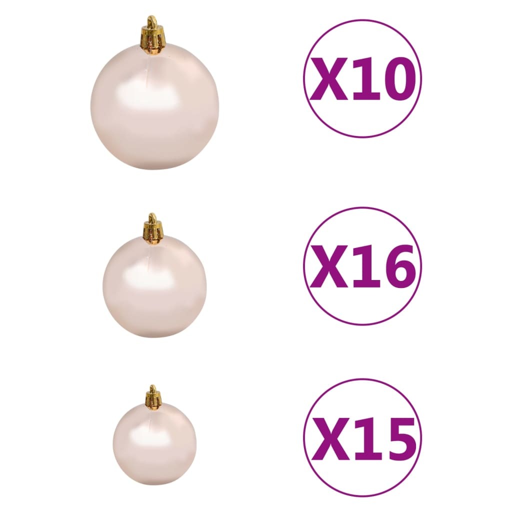 vidaXL Upside-down Artificial Pre-lit Christmas Tree with Ball Set 240 cm