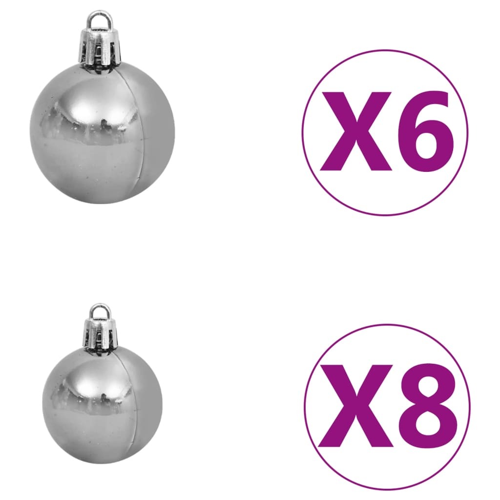 vidaXL Upside-down Artificial Pre-lit Christmas Tree with Ball Set 120 cm