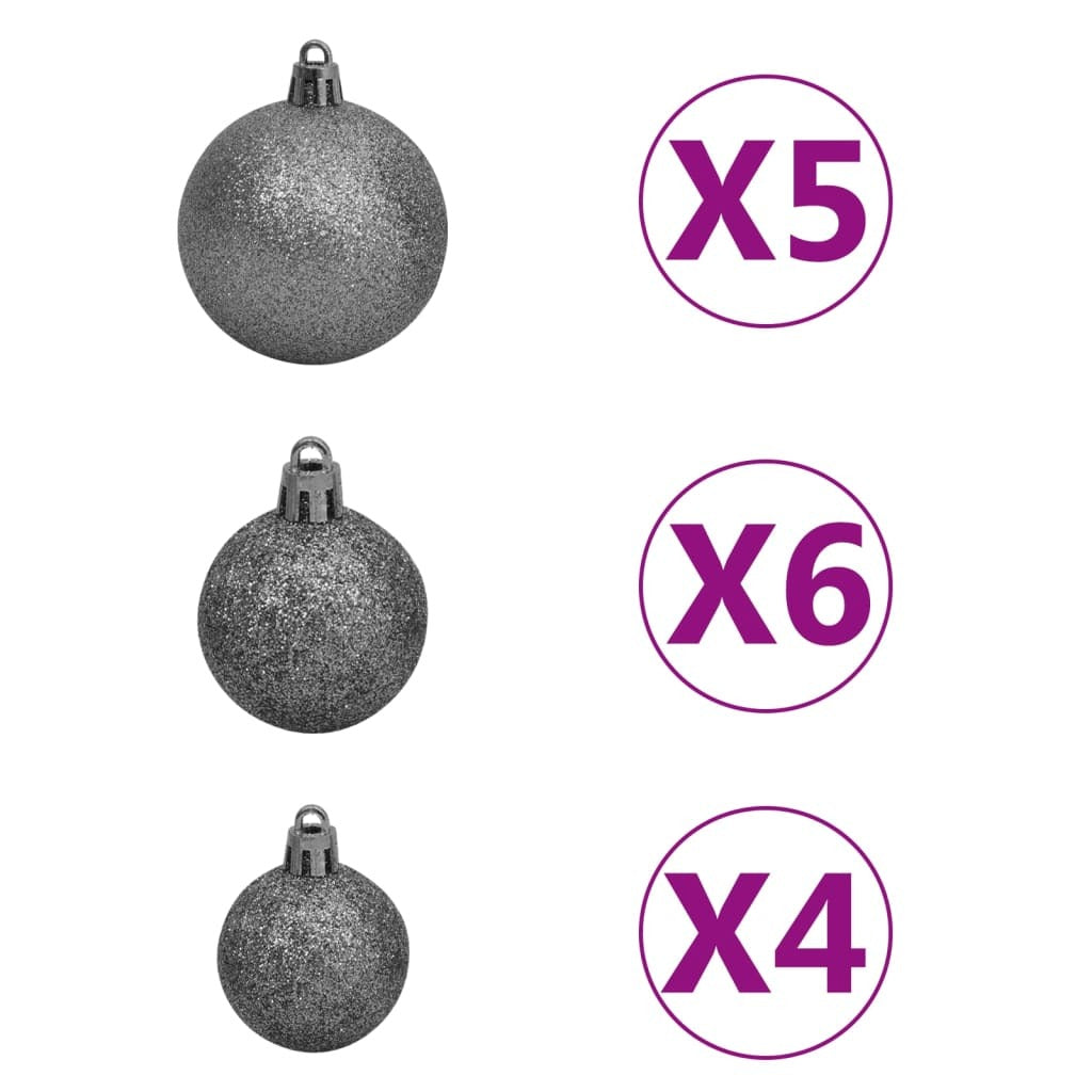 vidaXL Upside-down Artificial Pre-lit Christmas Tree with Ball Set 180 cm