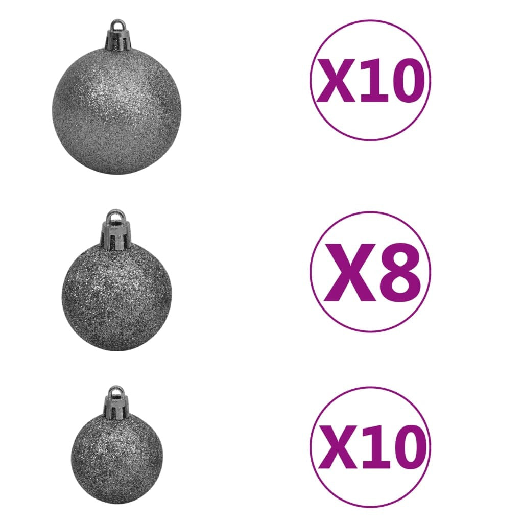 vidaXL Upside-down Artificial Pre-lit Christmas Tree with Ball Set 240 cm