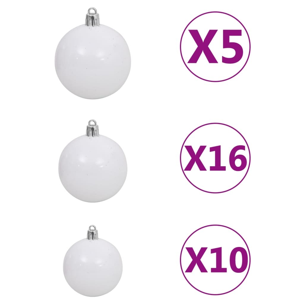 vidaXL Upside-down Artificial Pre-lit Christmas Tree with Ball Set 240 cm