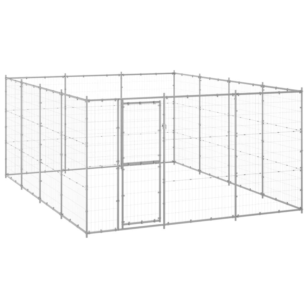 vidaXL Outdoor Dog Kennel Galvanised Steel 14.52 m