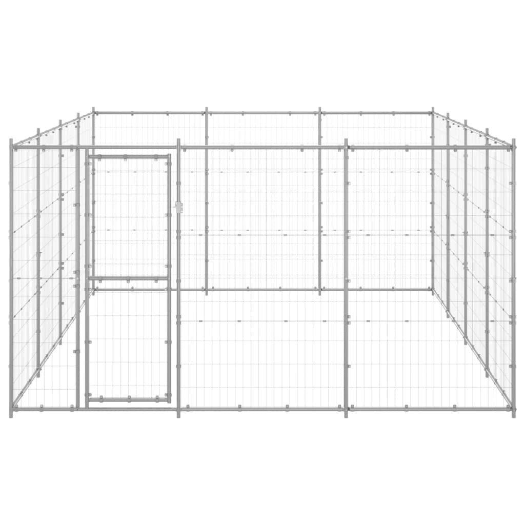 vidaXL Outdoor Dog Kennel Galvanised Steel 14.52 m