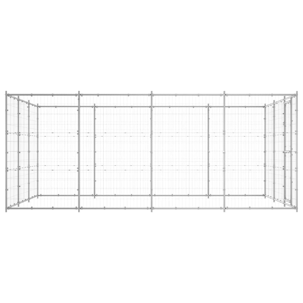 vidaXL Outdoor Dog Kennel Galvanised Steel 14.52 m