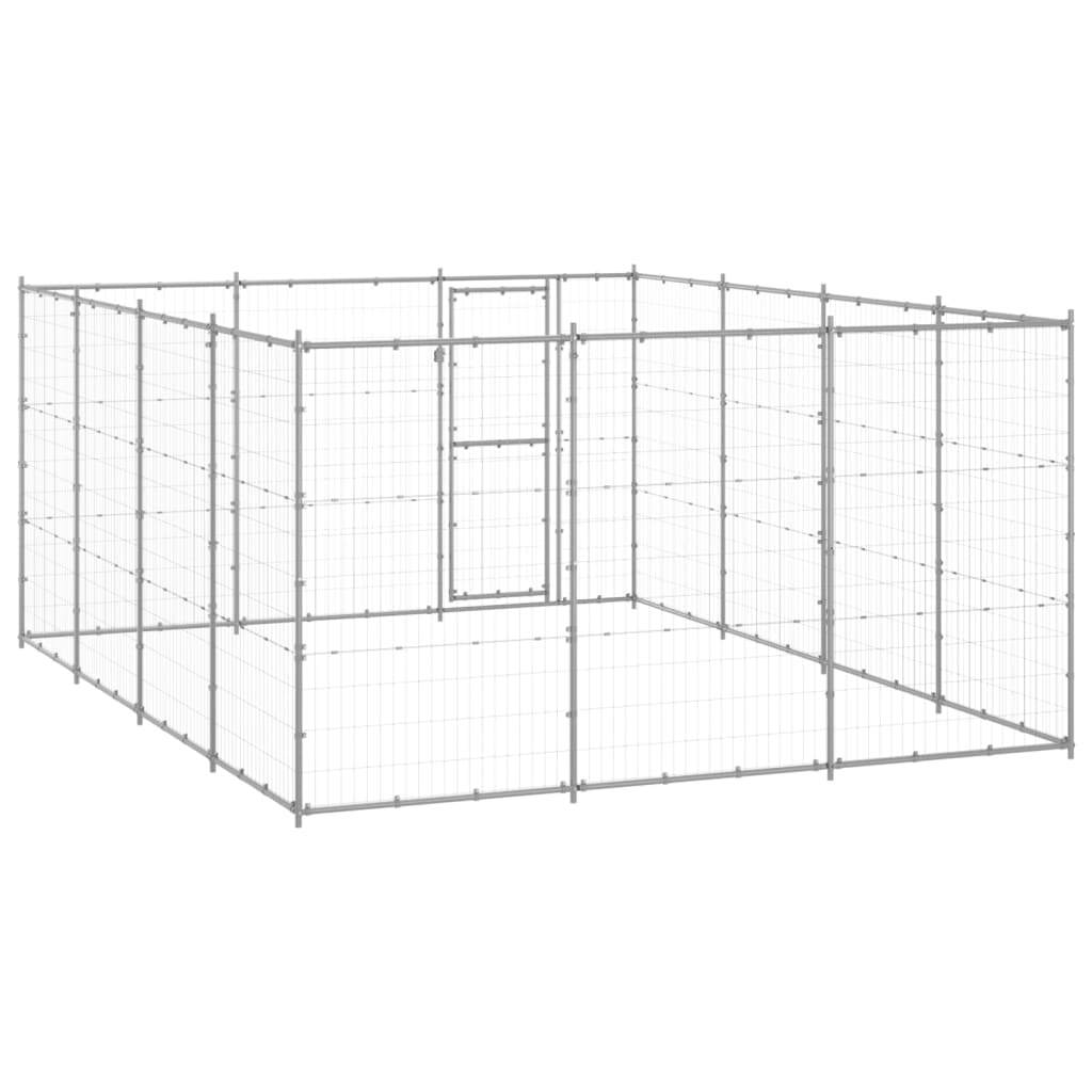 vidaXL Outdoor Dog Kennel Galvanised Steel 14.52 m