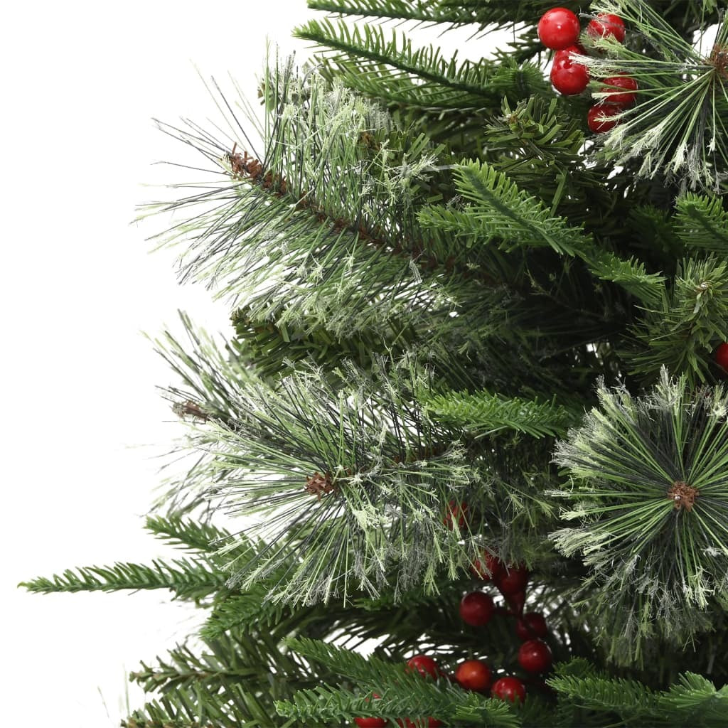 vidaXL Pre-lit Christmas Tree with Pine Cones Green 120 cm PVC&PE