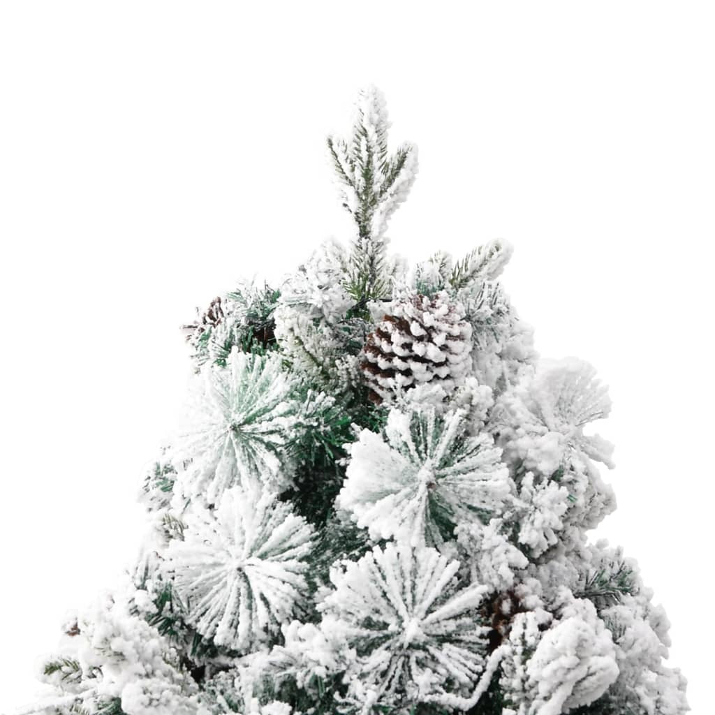 vidaXL Pre-lit Christmas Tree with Flocked Snow&Cones 225 cm PVC&PE