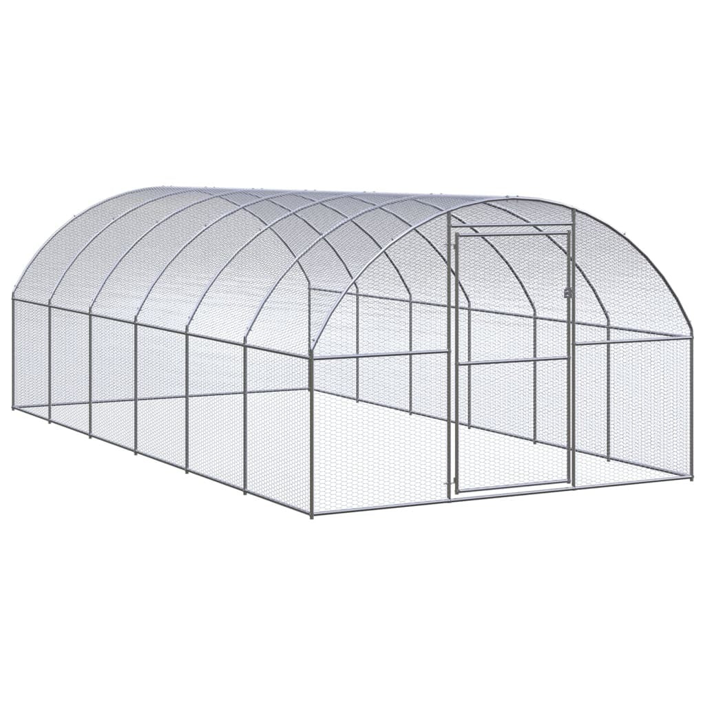 vidaXL Outdoor Chicken Coop 3x6x2 m Galvanised Steel