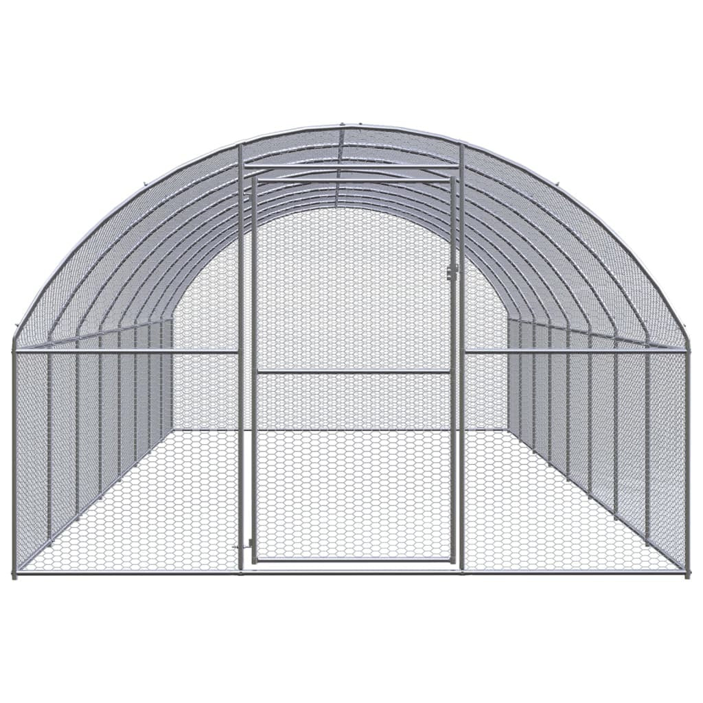 vidaXL Outdoor Chicken Coop 3x8x2 m Galvanised Steel