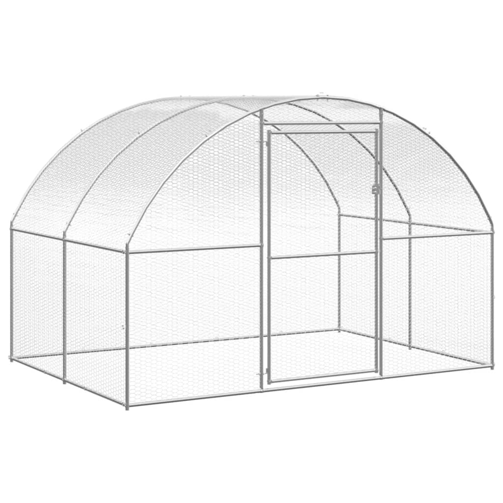 vidaXL Outdoor Chicken Coop 3x8x2 m Galvanised Steel