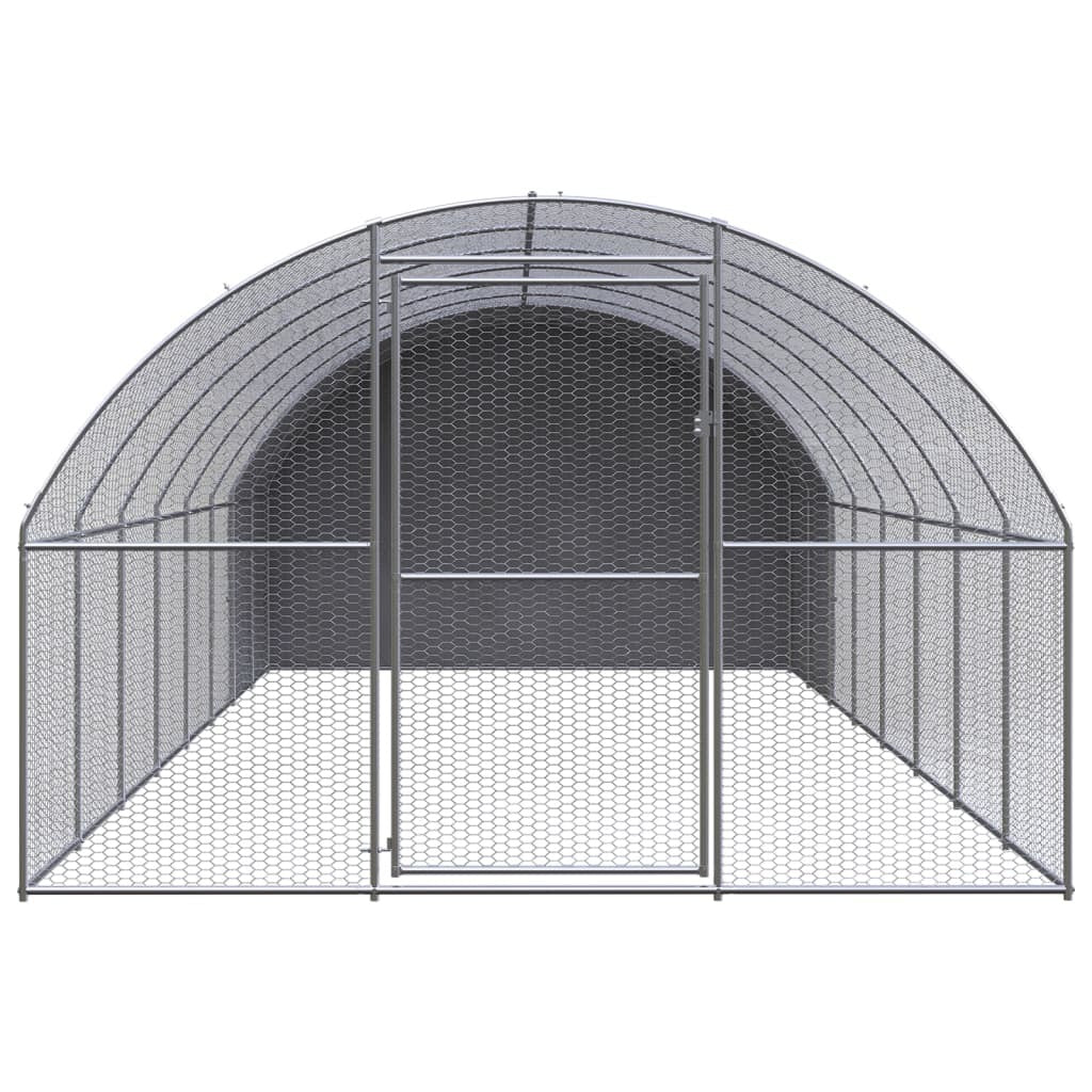 vidaXL Outdoor Chicken Coop 3x8x2 m Galvanised Steel