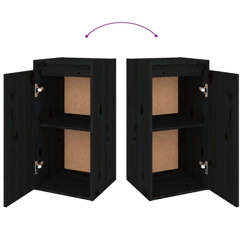 vidaXL TV Cabinets 5 pcs Black Solid Wood Pine