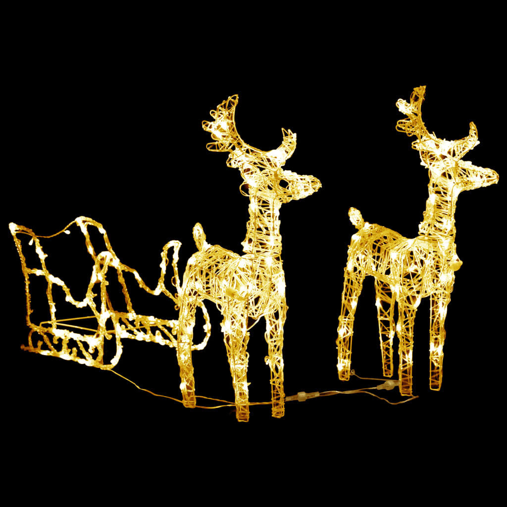 vidaXL Reindeers & Sleigh Christmas Decoration 320 LEDs Acrylic